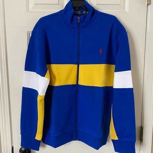 Polo Ralph Lauren Double Knit Mesh Full Zip Track Jacket Pacific Royal Multi